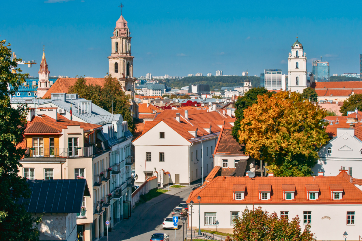 Vy över Vilnius i Litauen